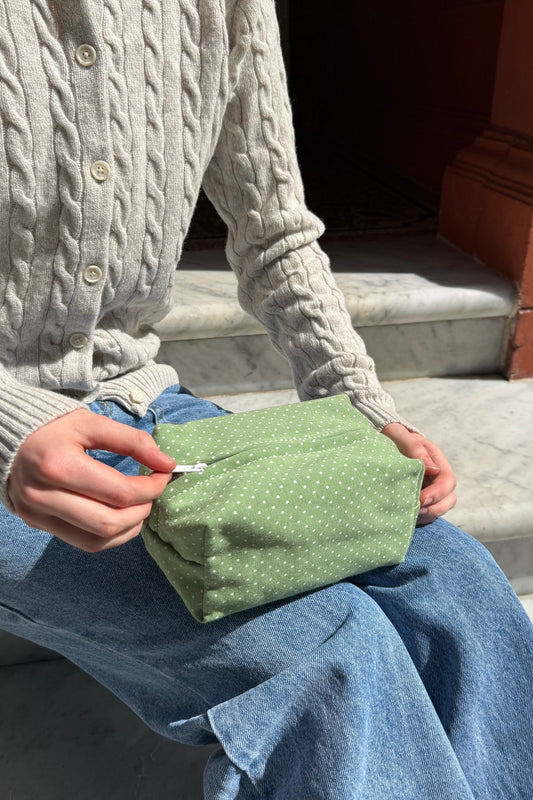 Spring Green White Polka Dot