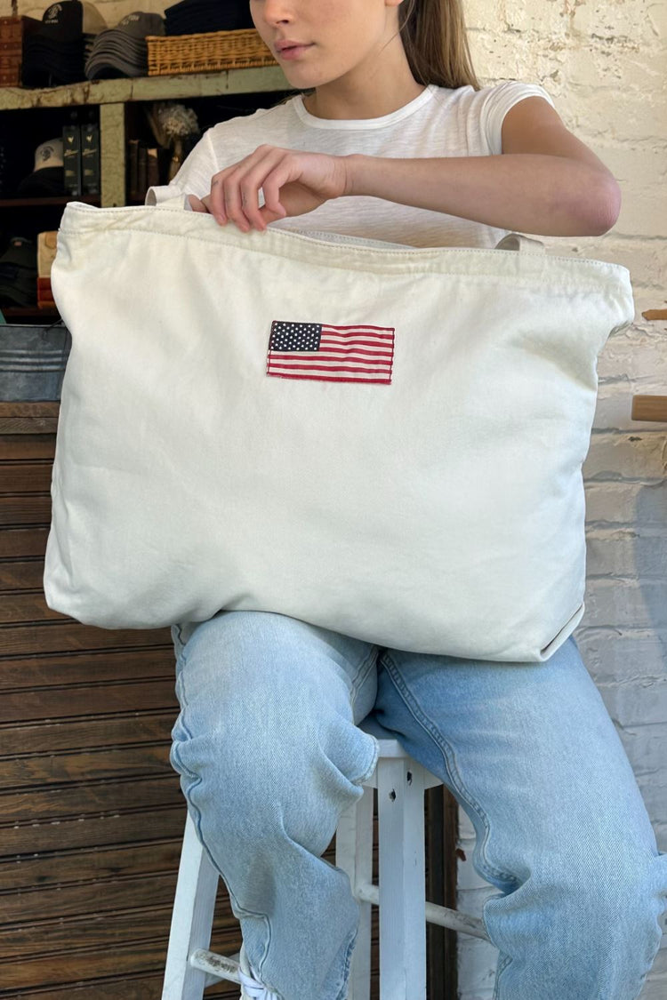 American Flag Tote Bag | Ivory