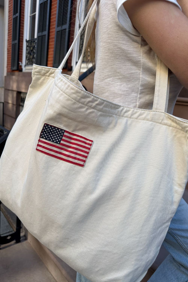 American Flag Tote Bag | Ivory
