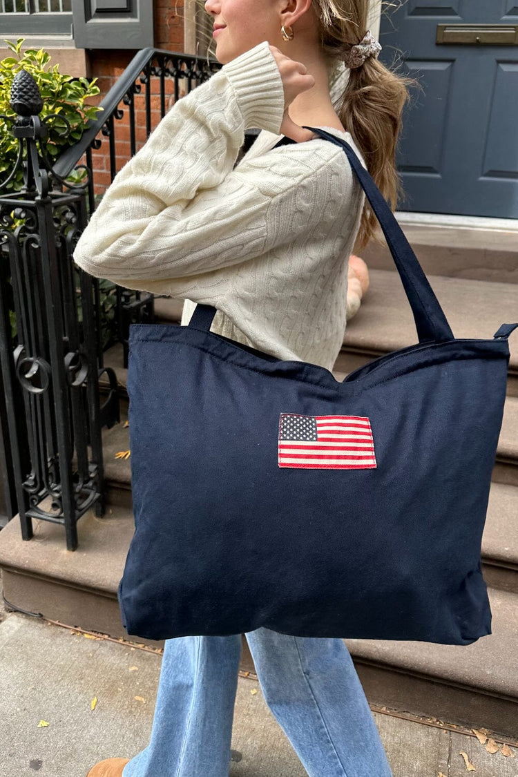 American Flag Tote Bag | Navy Blue