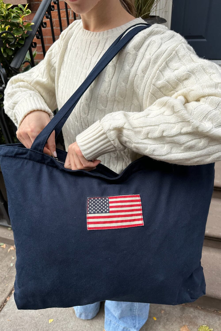 American Flag Tote Bag | Navy Blue