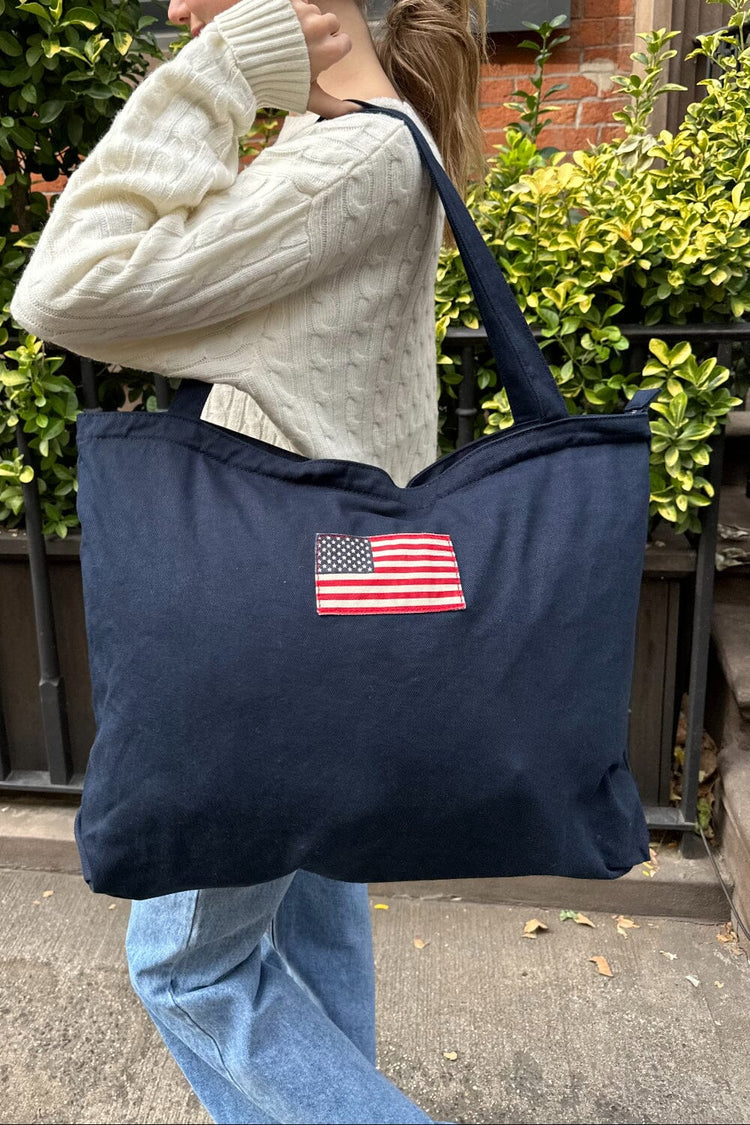 American Flag Tote Bag | Navy Blue