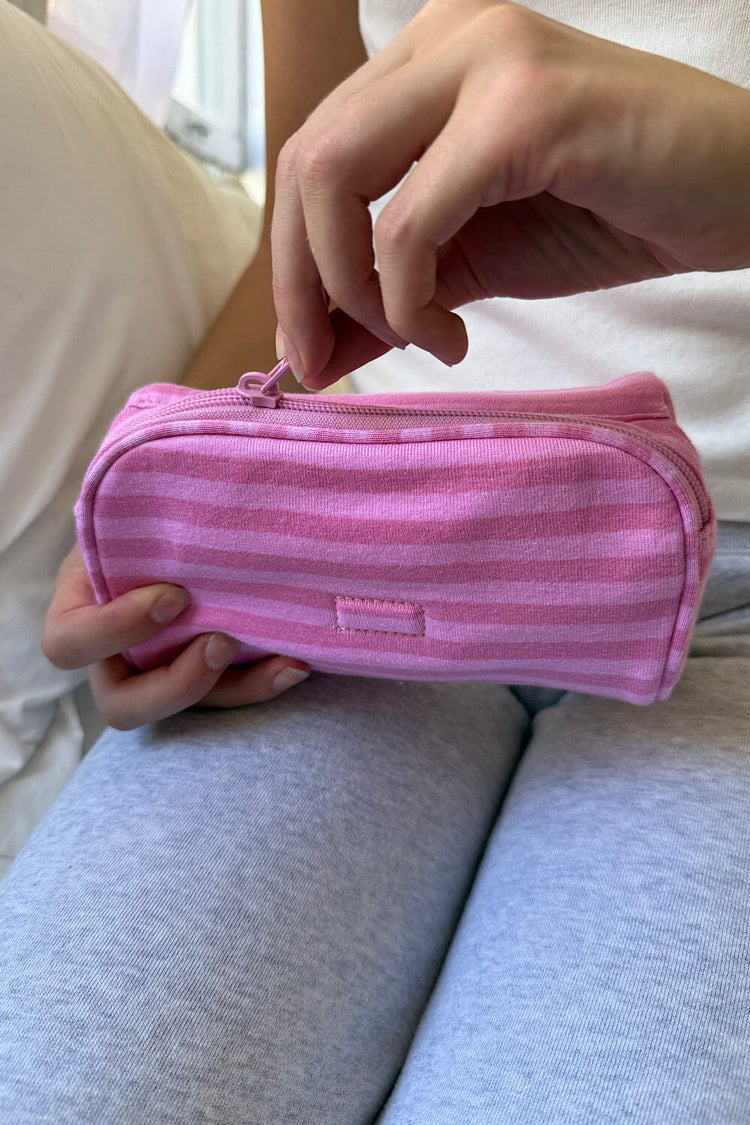 Stripes Makeup Bag | Bubblegum Pink and Pink Stripes