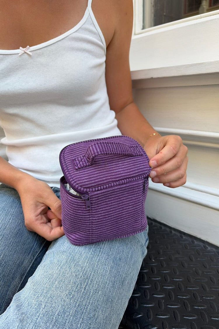 Stripes Makeup Bag | Purple Stripes