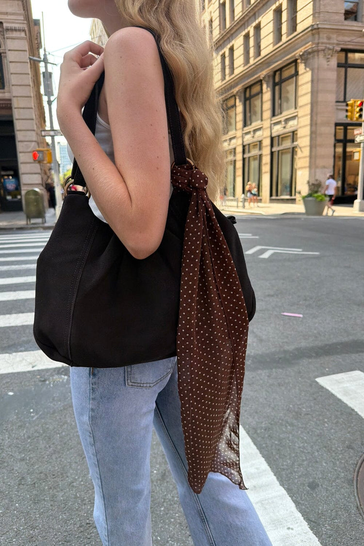 Polka Dot Scarf | Brown with White Polka Dots