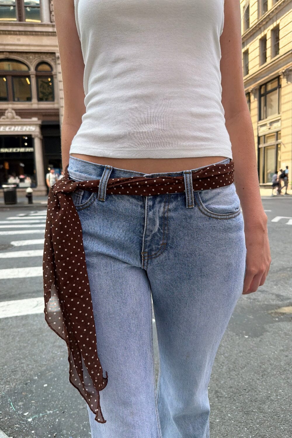 Polka Dot Scarf | Brown with White Polka Dots