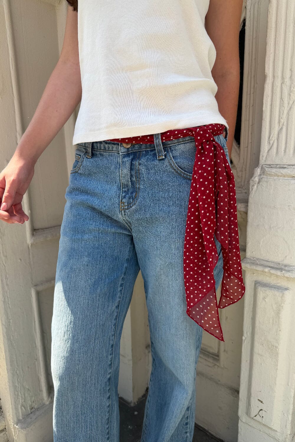 Polka Dot Scarf | Red with White Polka Dots