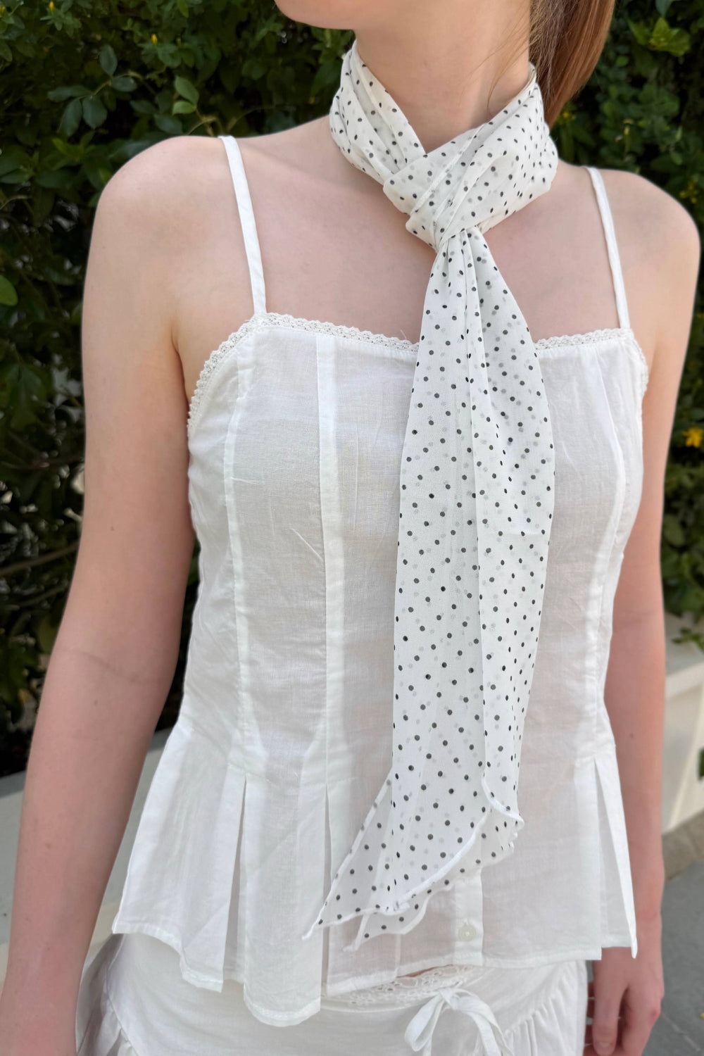 Polka Dot Foulard | White With Navy Blue Polka Dots