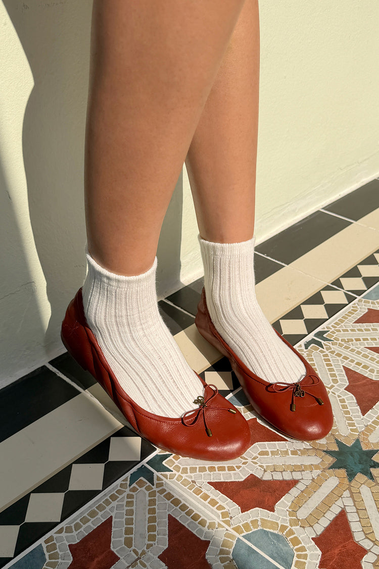 Ribbed Socks | White