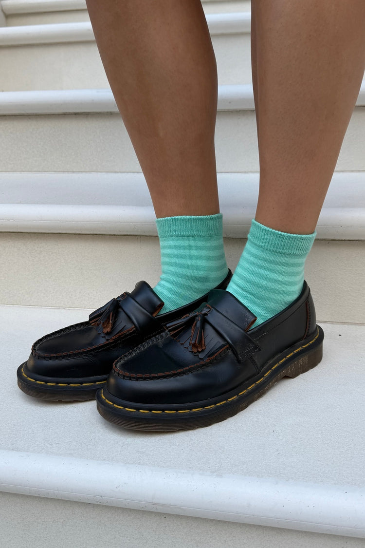 Striped Socks | Green And Seafoam Green Stripes