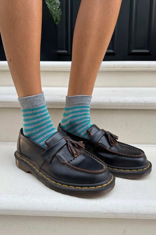 Teal Grey Stripes