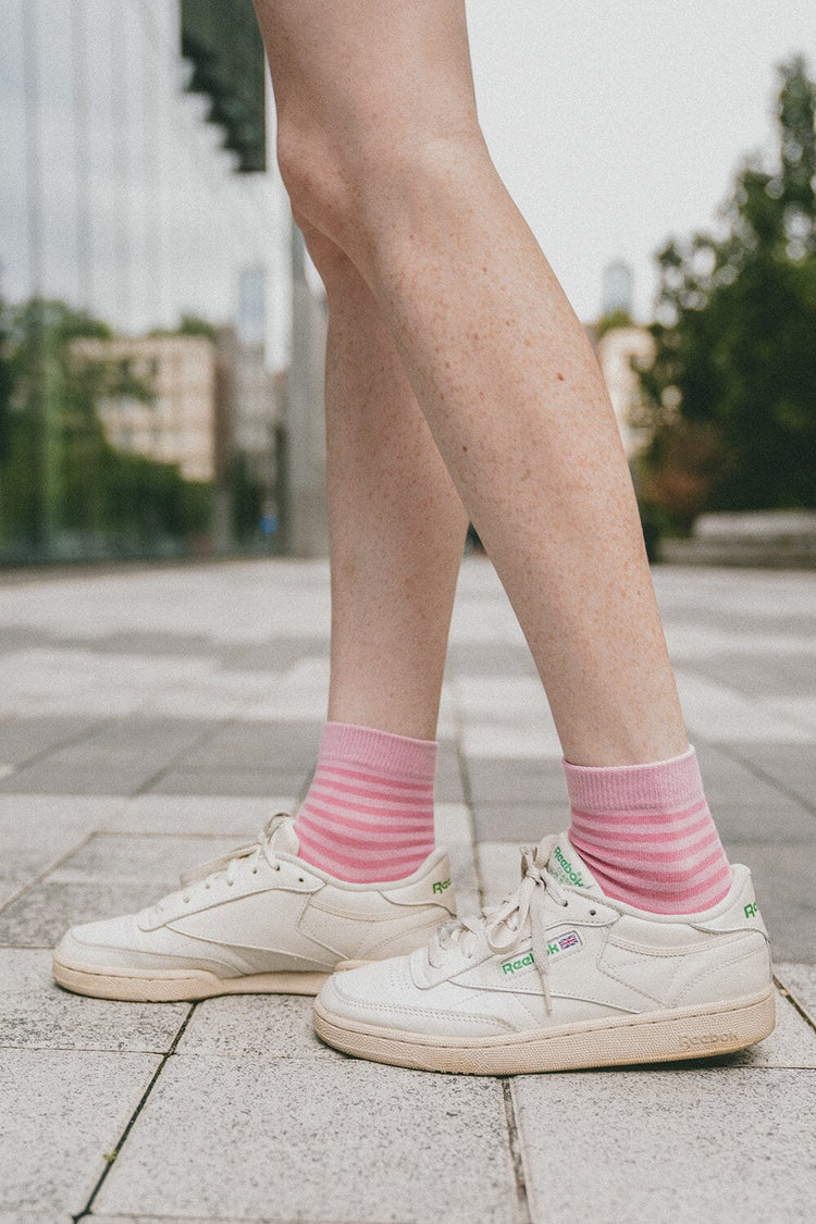 Striped Socks | Bubblegum Pink and Pink Stripes
