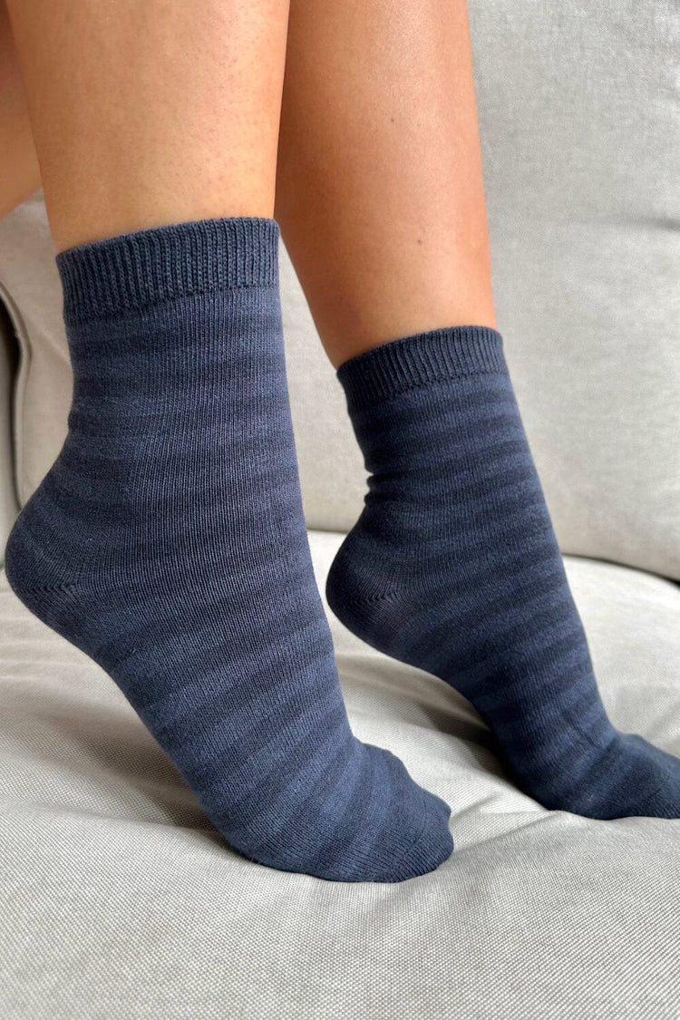 Striped Socks | Navy