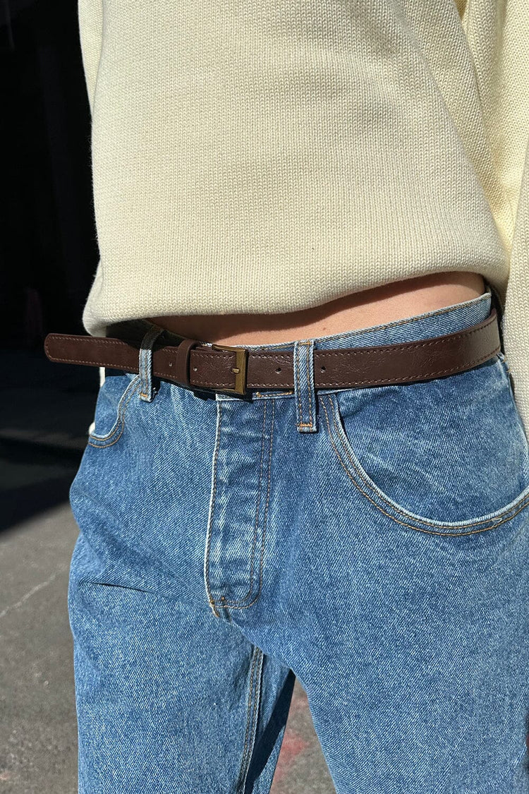 Faux Leather Belt | Dark Brown