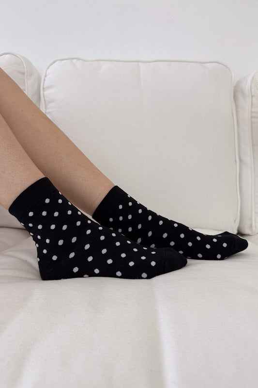 Black with White Polka Dots