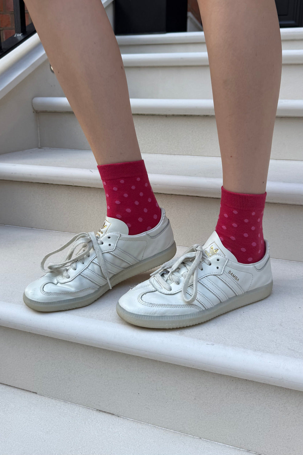 Polka Dots Socks | Red Magenta Pink Polka Dots