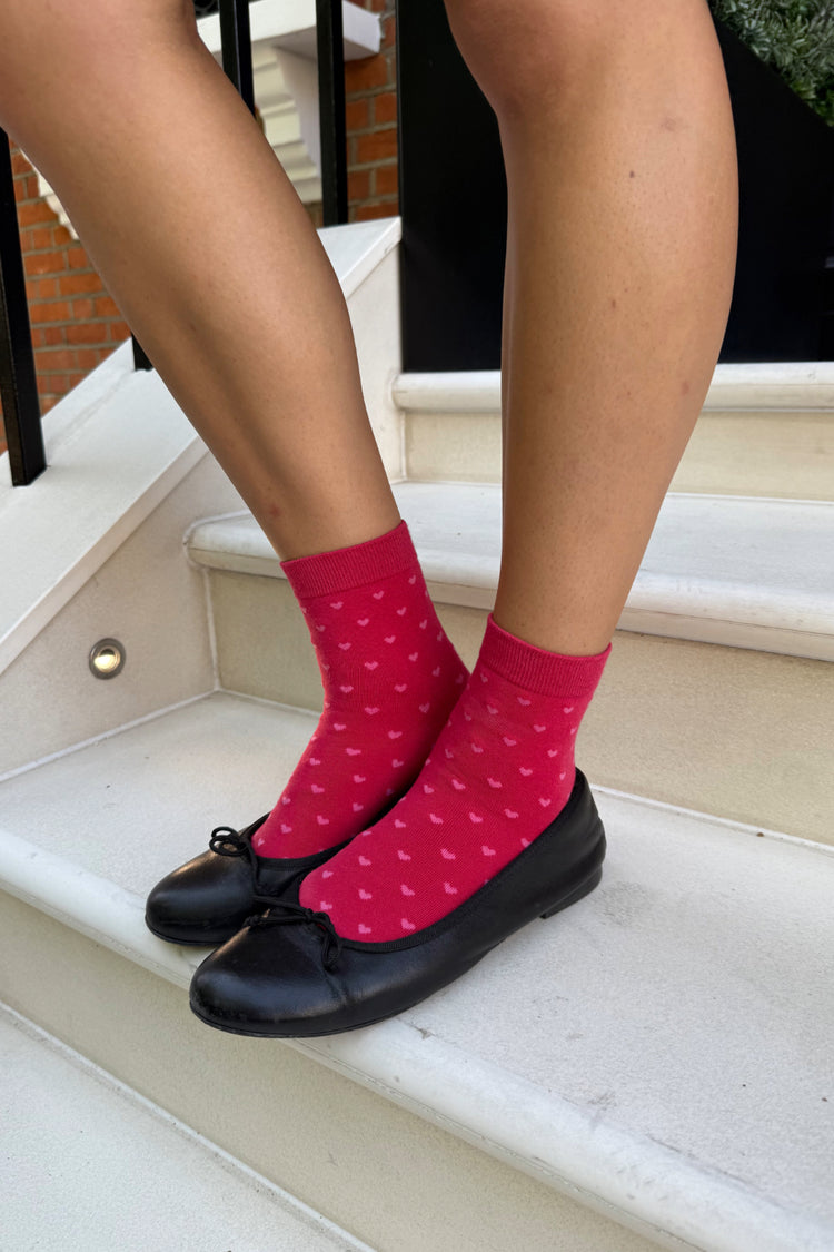Heart Socks | Red With Fuchsia Hearts