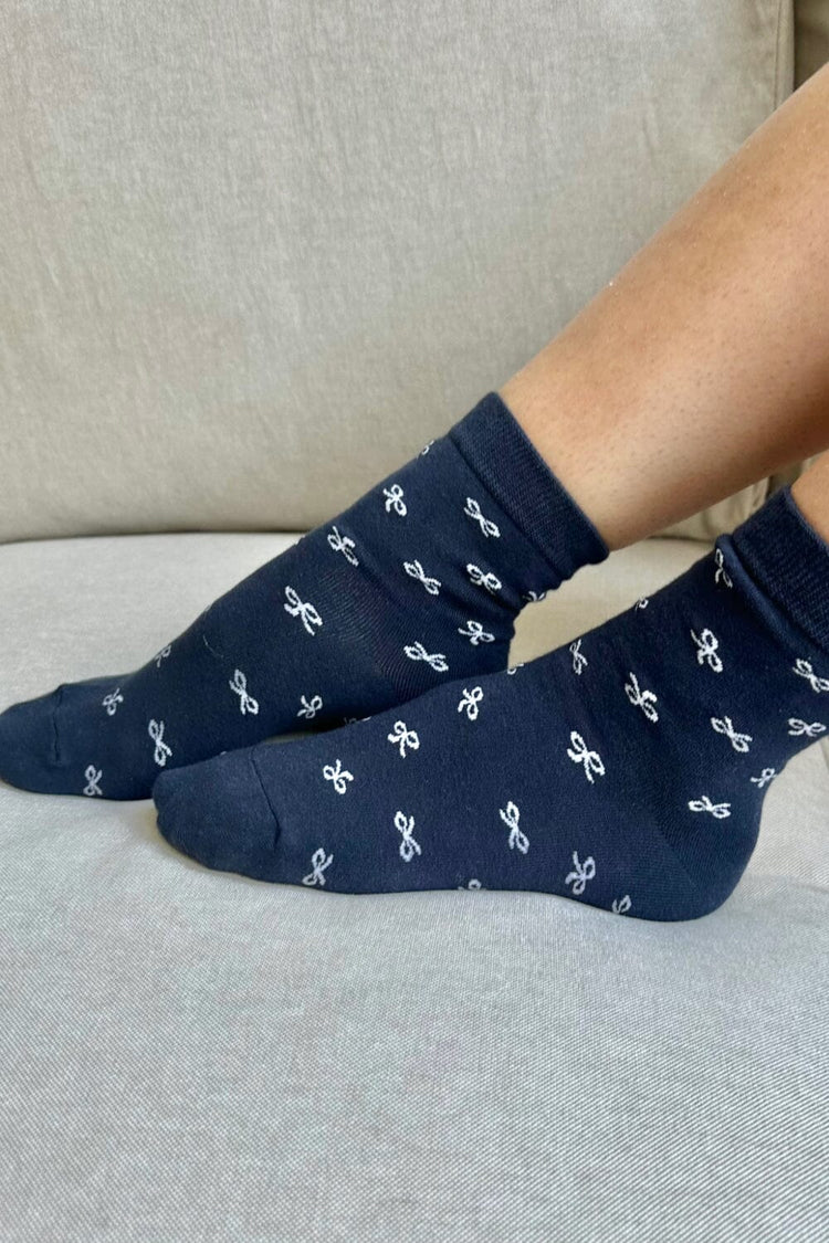 Bow Socks | Navy