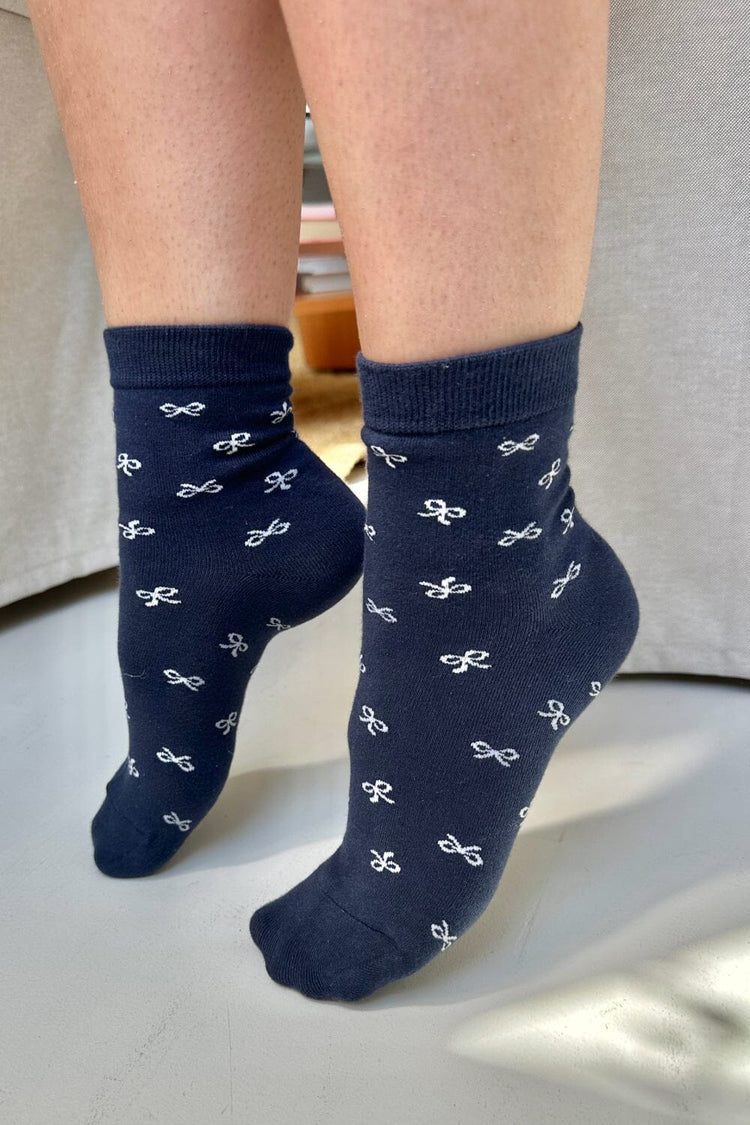 Bow Socks | Navy