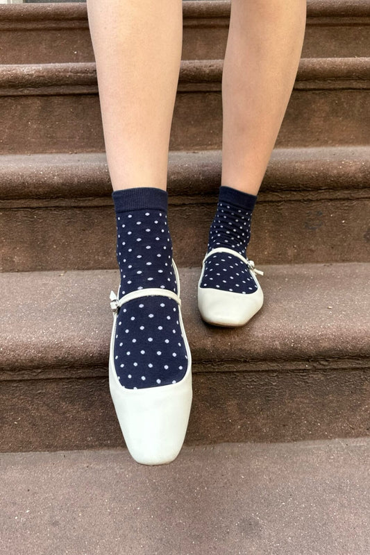 Navy White Polka Dots