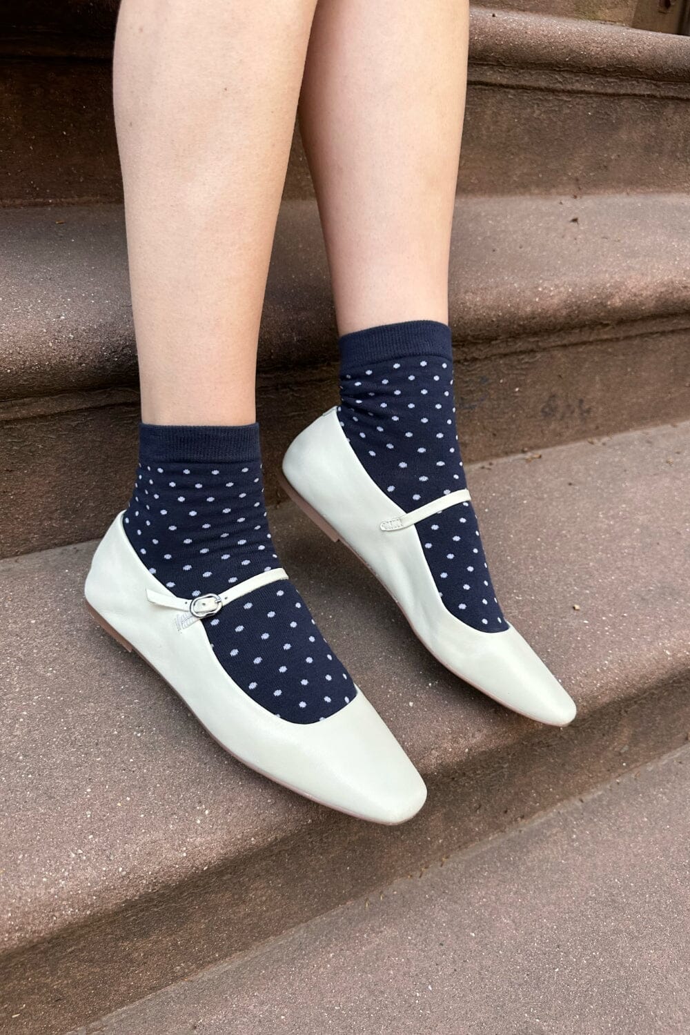 Navy White Polka Dots