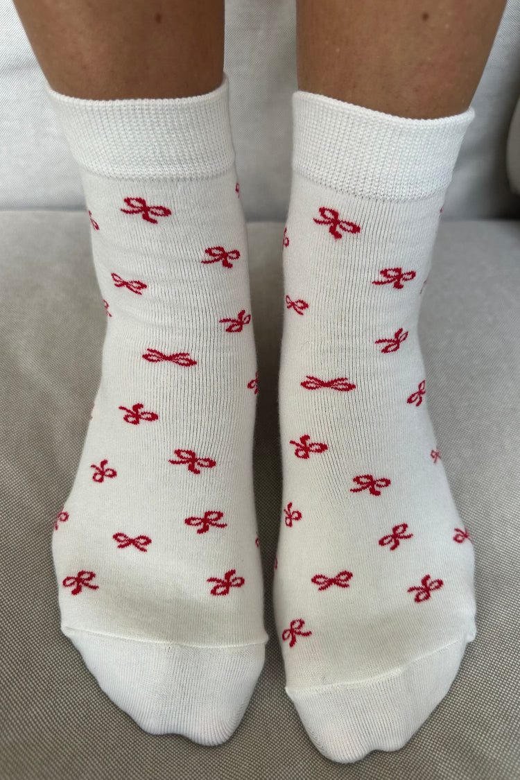 Bow Socks | White