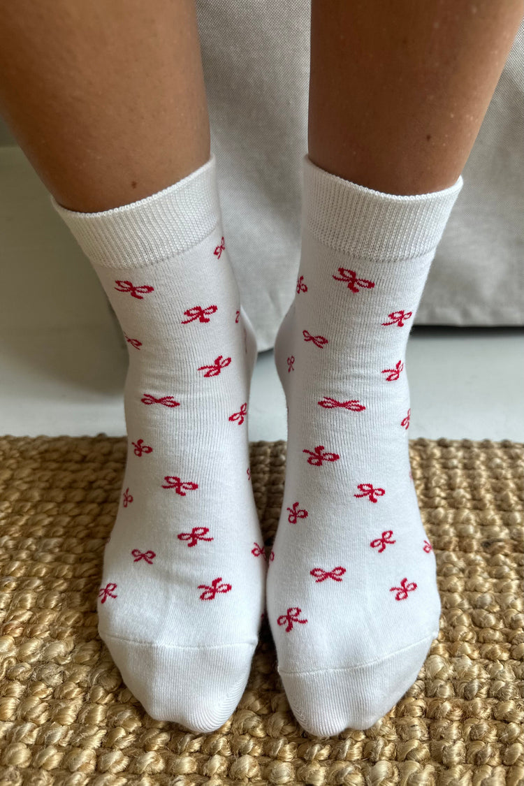 Bow Socks | White