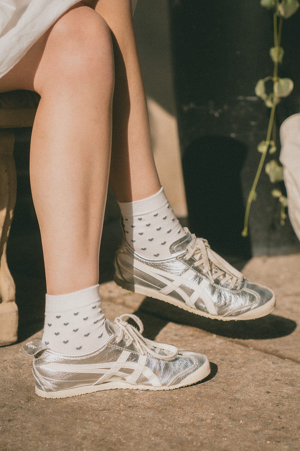White With Indigo Hearts