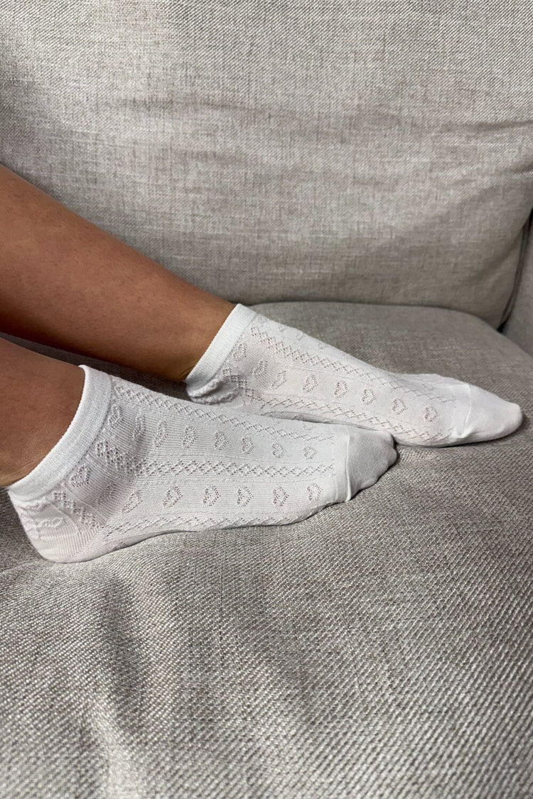 Hearts Socks | White