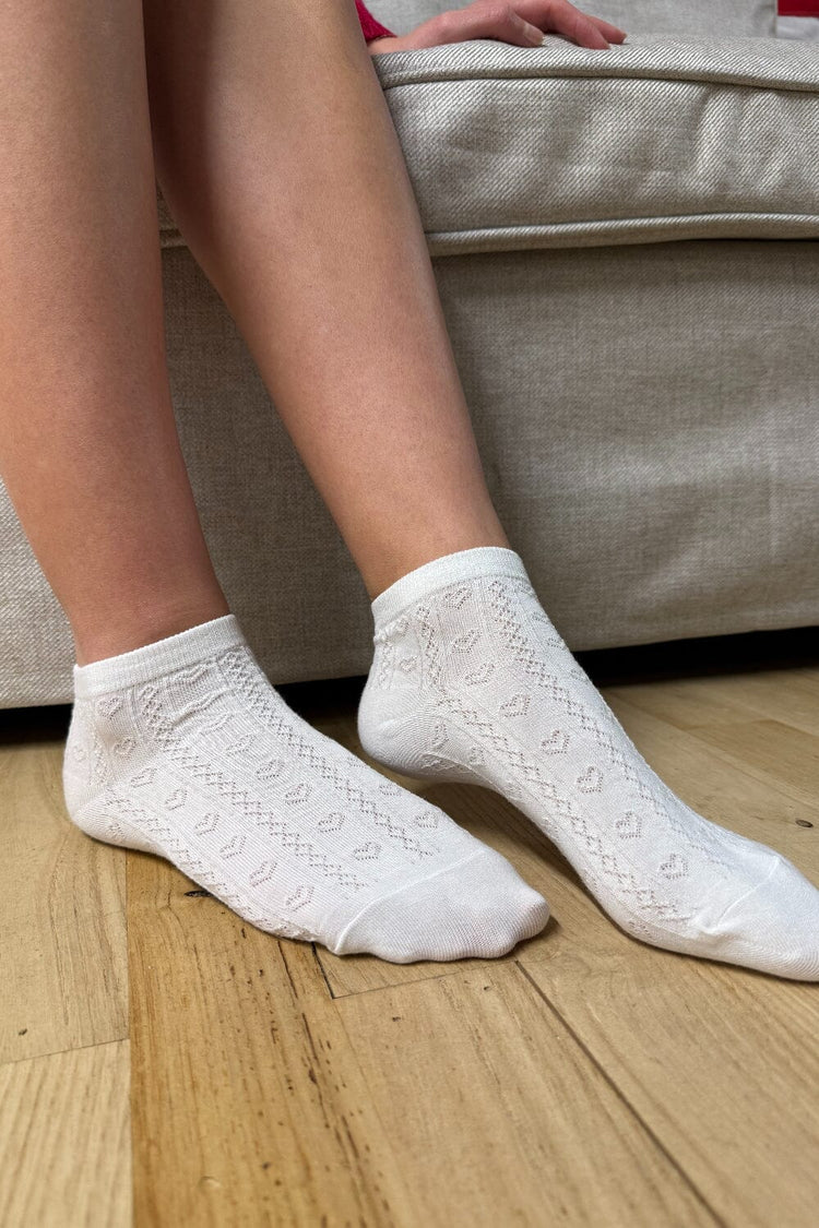 Hearts Socks | White