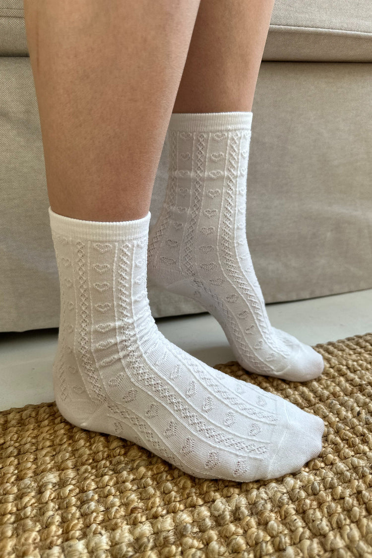 Hearts Socks | White