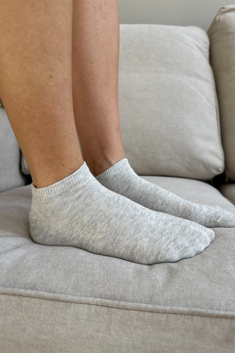 Basic Ankle Socks | Light Heather Grey