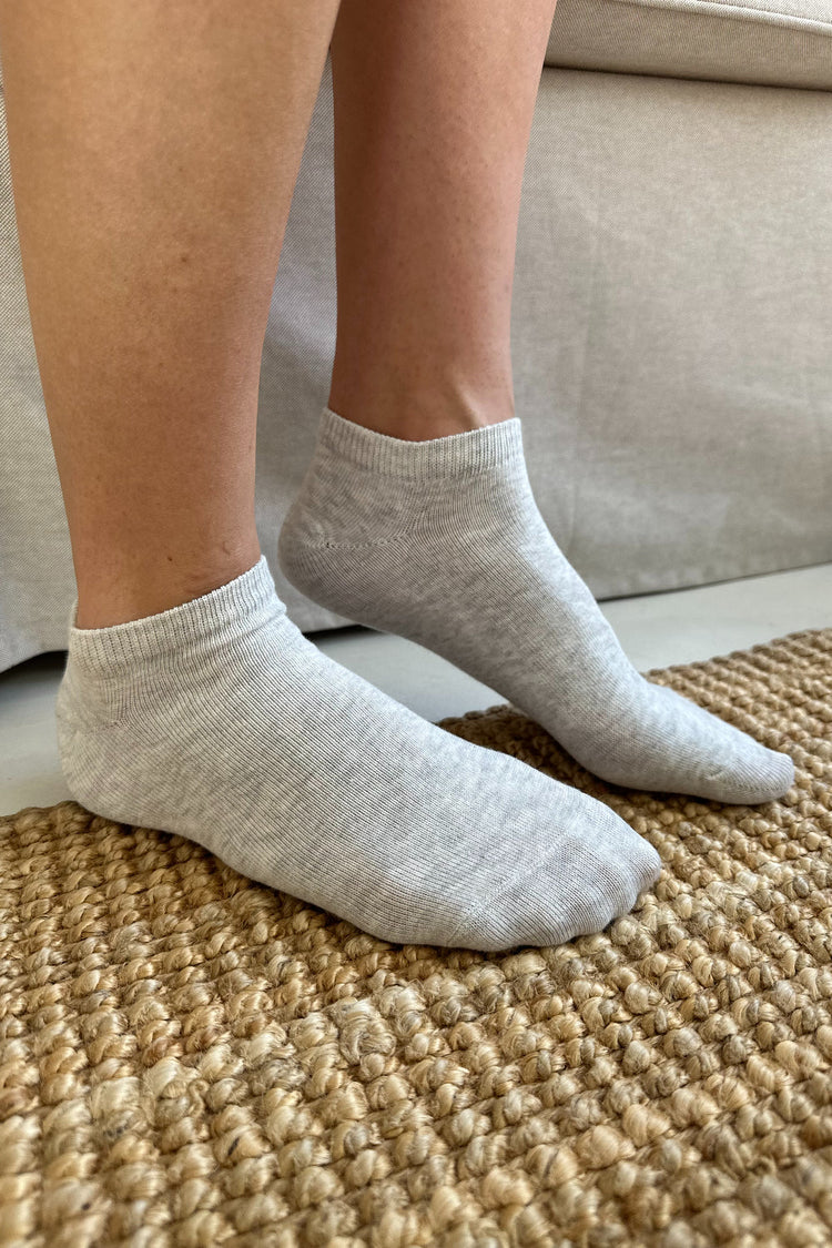 Basic Ankle Socks | Light Heather Grey