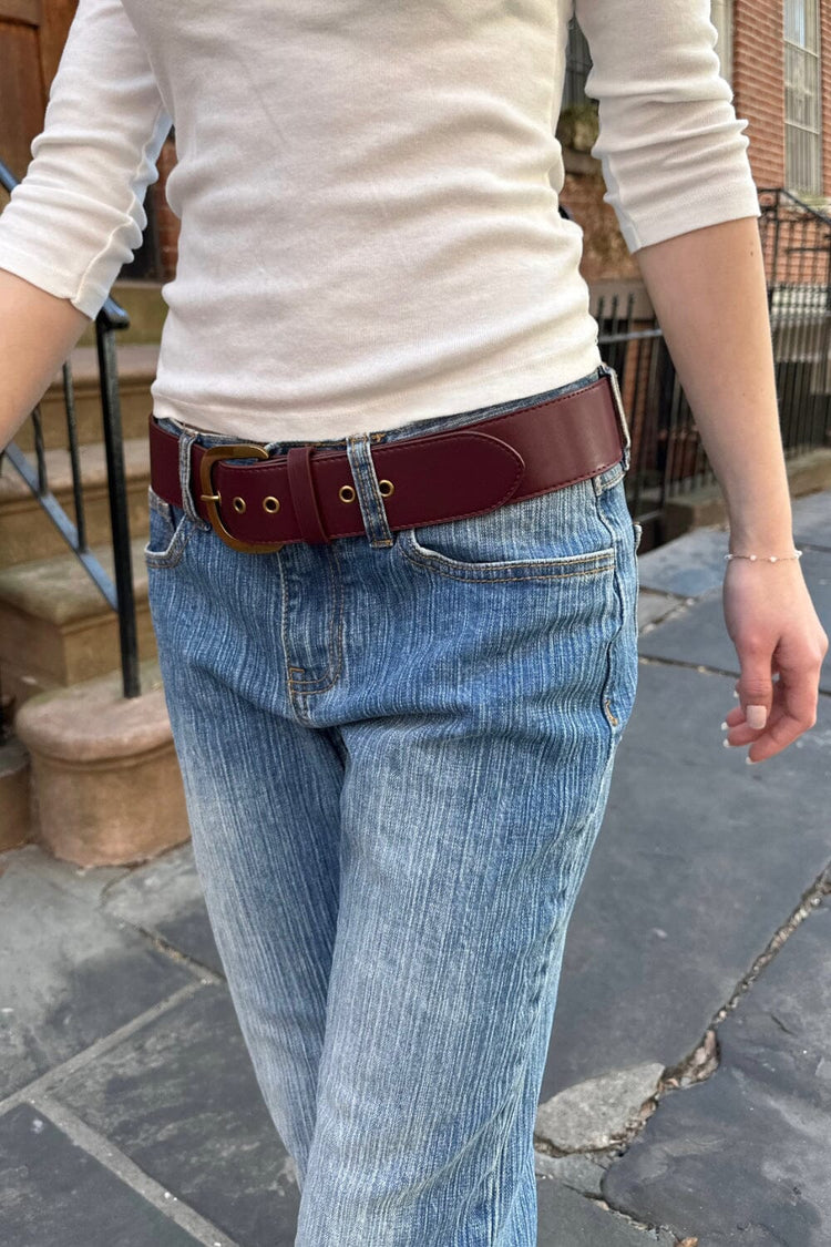 Faux Leather Buckle Belt | Gold