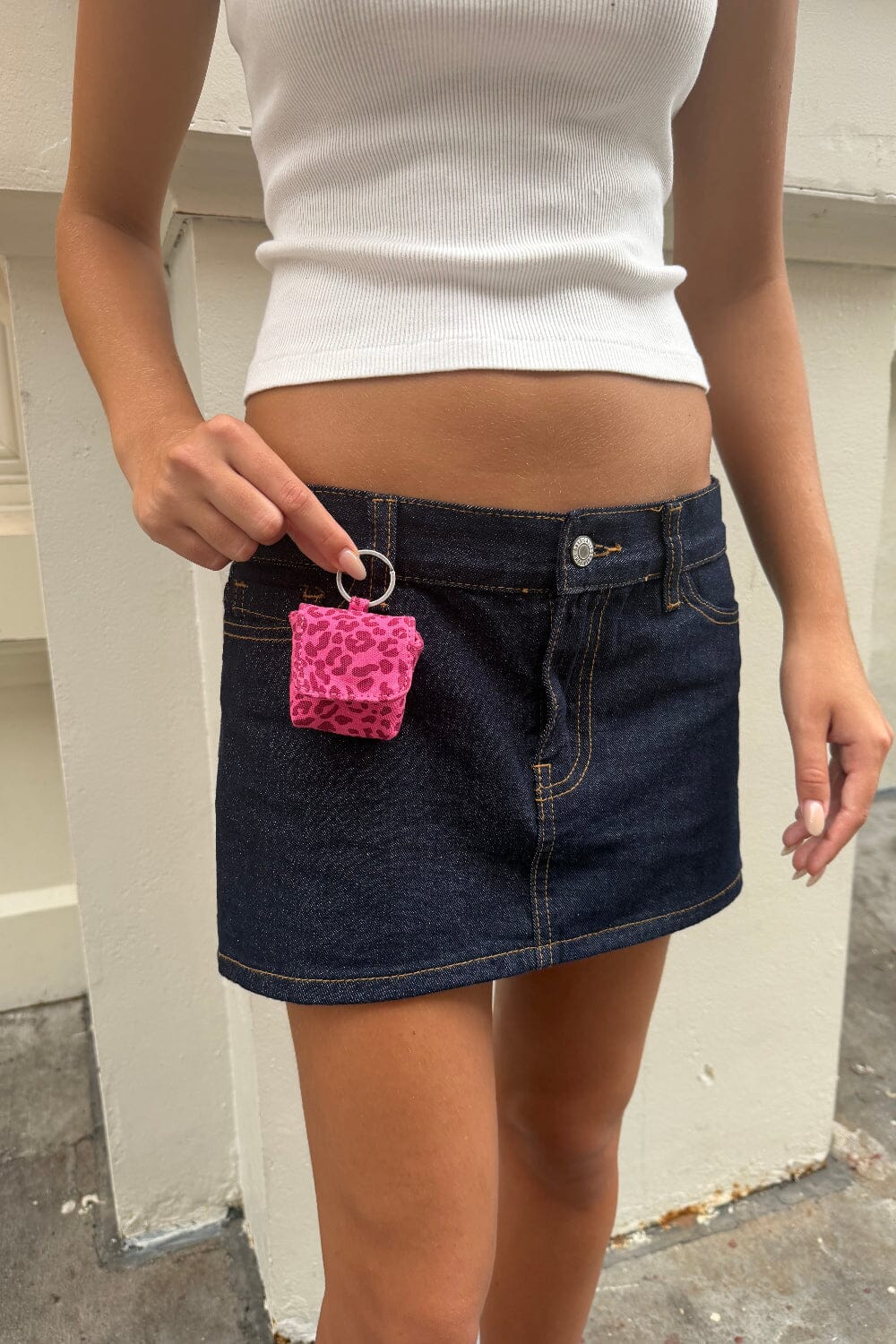 Leopard Print Mini Bag Keychain | Hot Pink Leopard