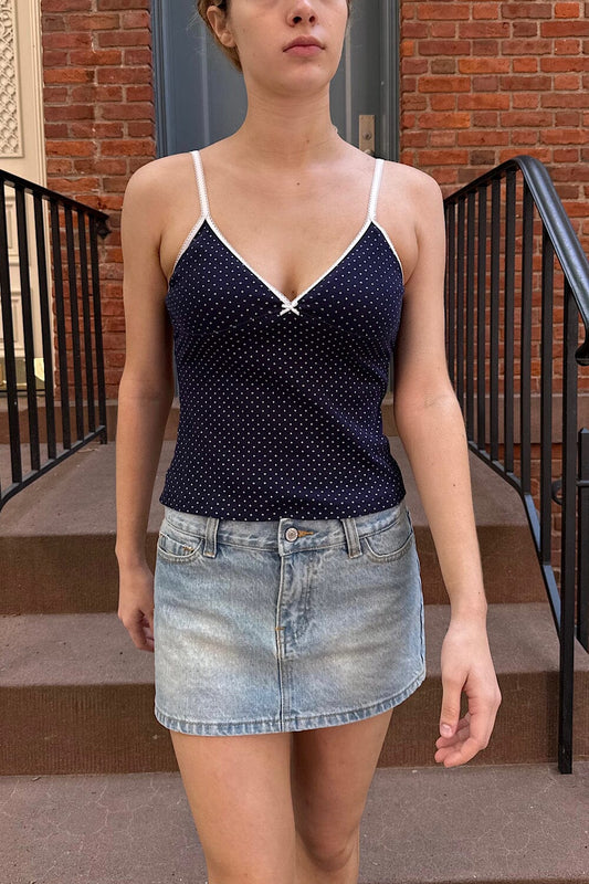 Navy White Polka Dots / XS/S
