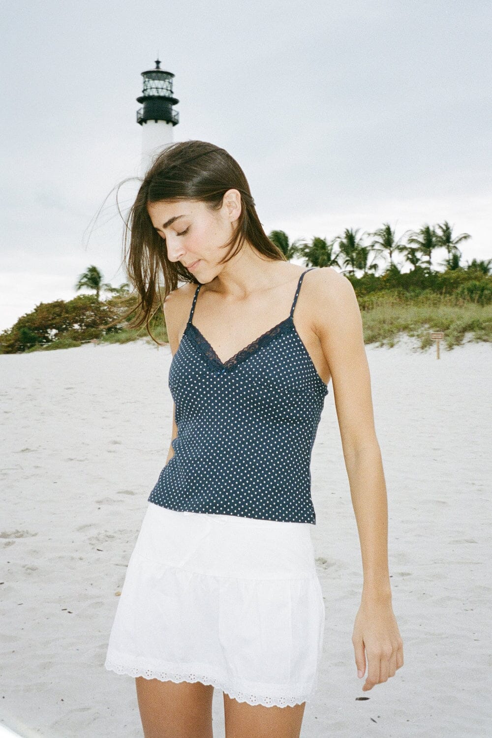 Tiffany Polka Dots Tank | Navy White Polka Dots / XS/S