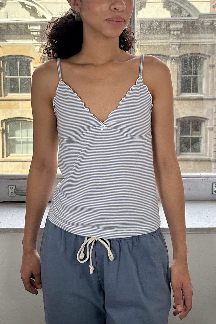 Tiffany Stripes Tank | Light Blue With White Stripes / XS/S