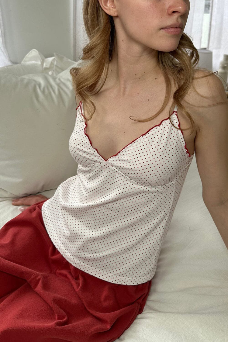 Tiffany Polka Dot Tank | White Red Polka Dots / XS/S