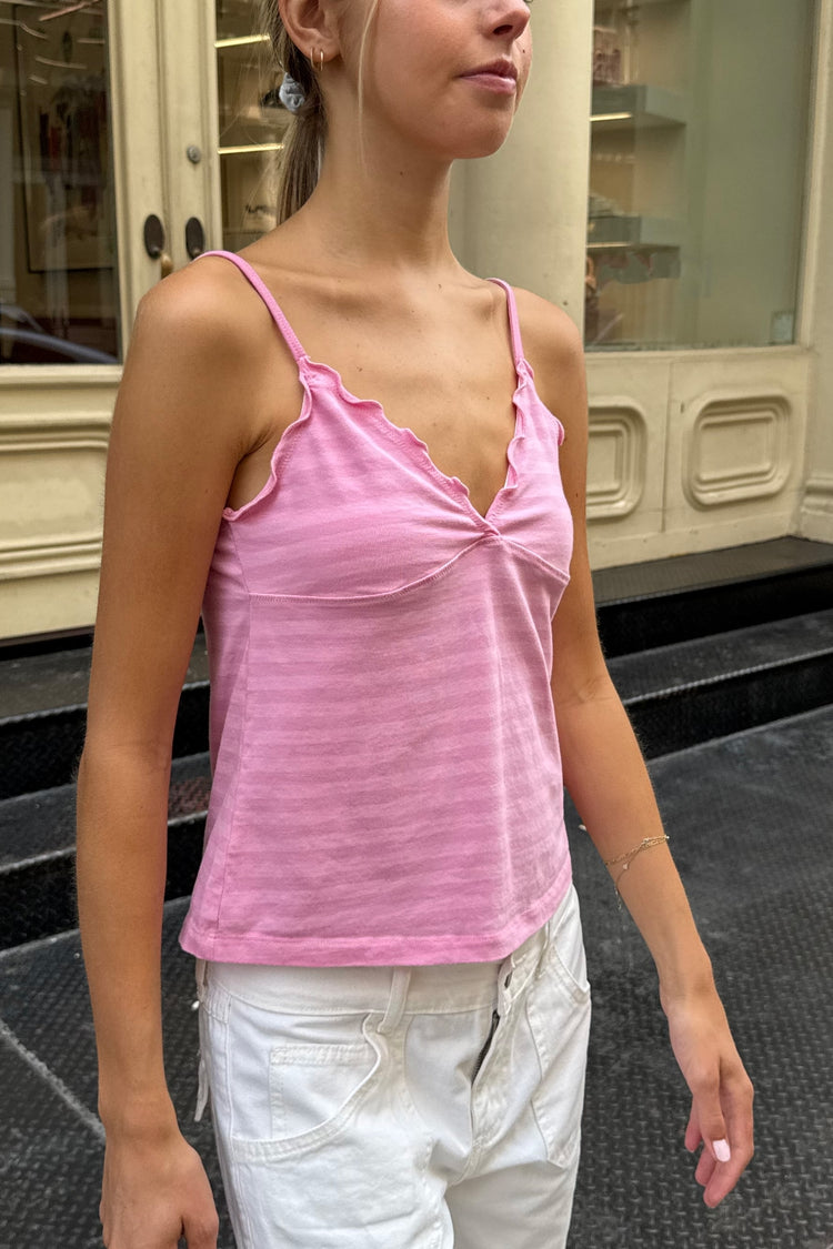 Tiffany Striped Tank | Bubblegum Pink and Pink Stripes / XS/S