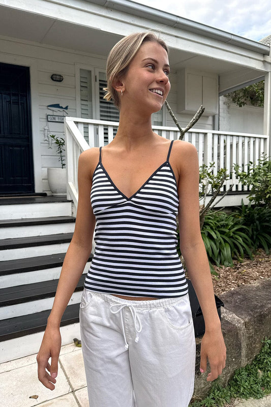 Dark Navy and White Stripes / XS/S