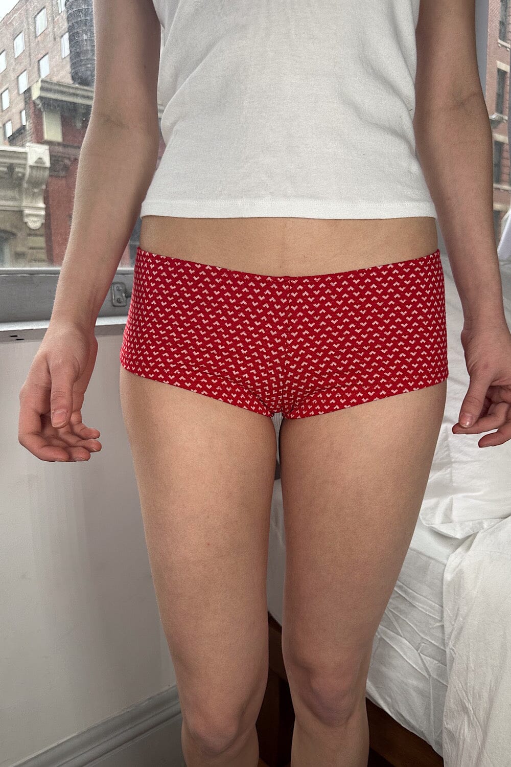 Red with White Hearts