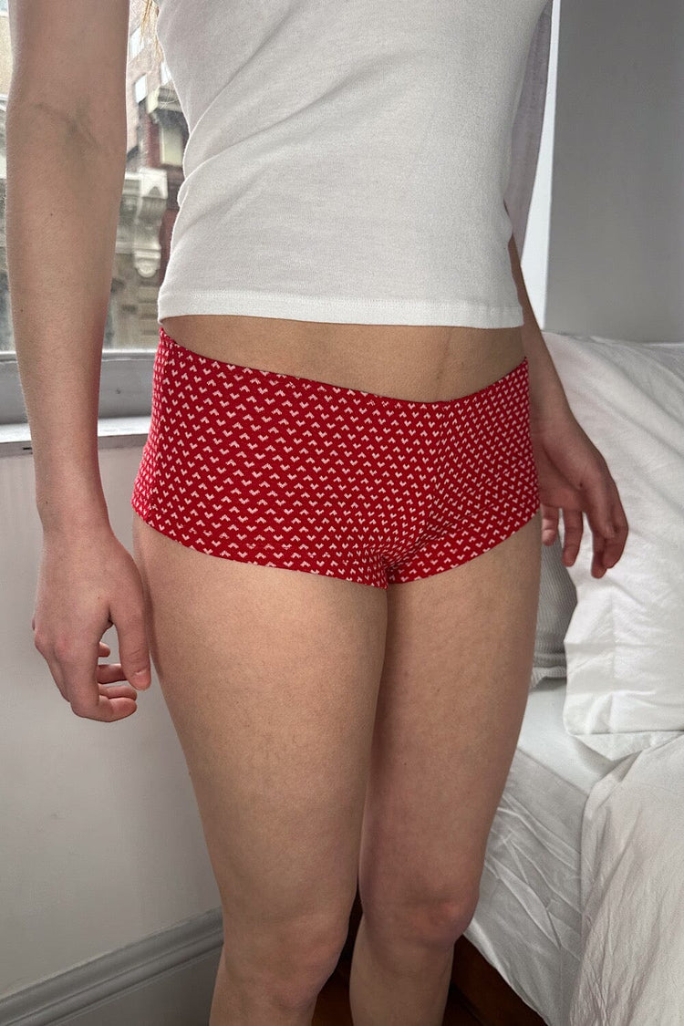 Hearts Hipster Underwear | Red with White Hearts