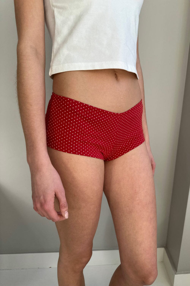 Polka Dots Hipster Underwear | Red With White Polka Dots / XS/S
