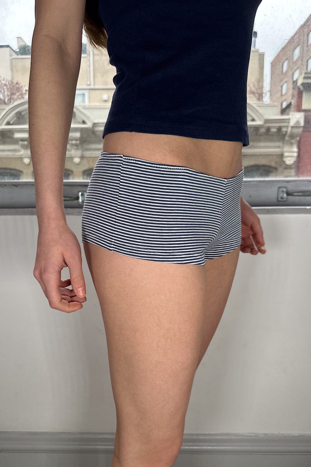 Navy Blue With White Stripes / XS/S