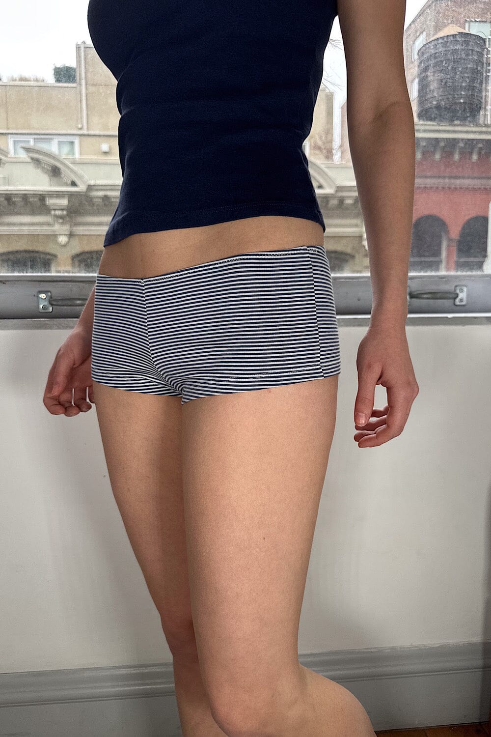 Navy Blue With White Stripes / XS/S