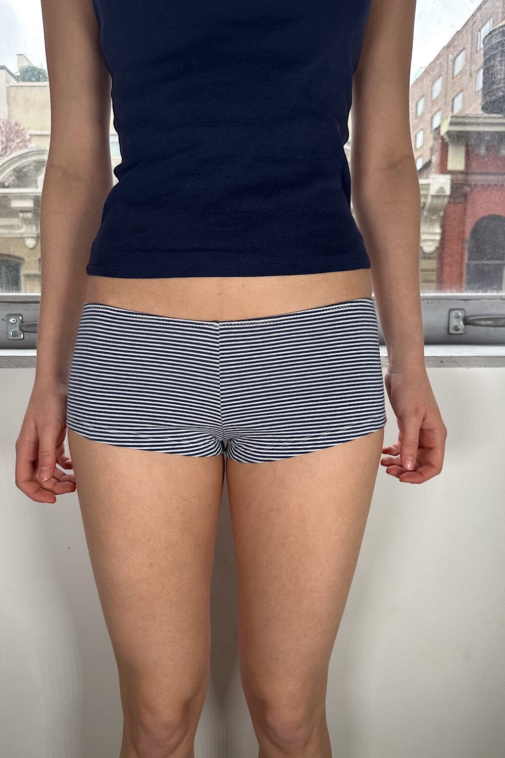 Navy Blue With White Stripes / XS/S
