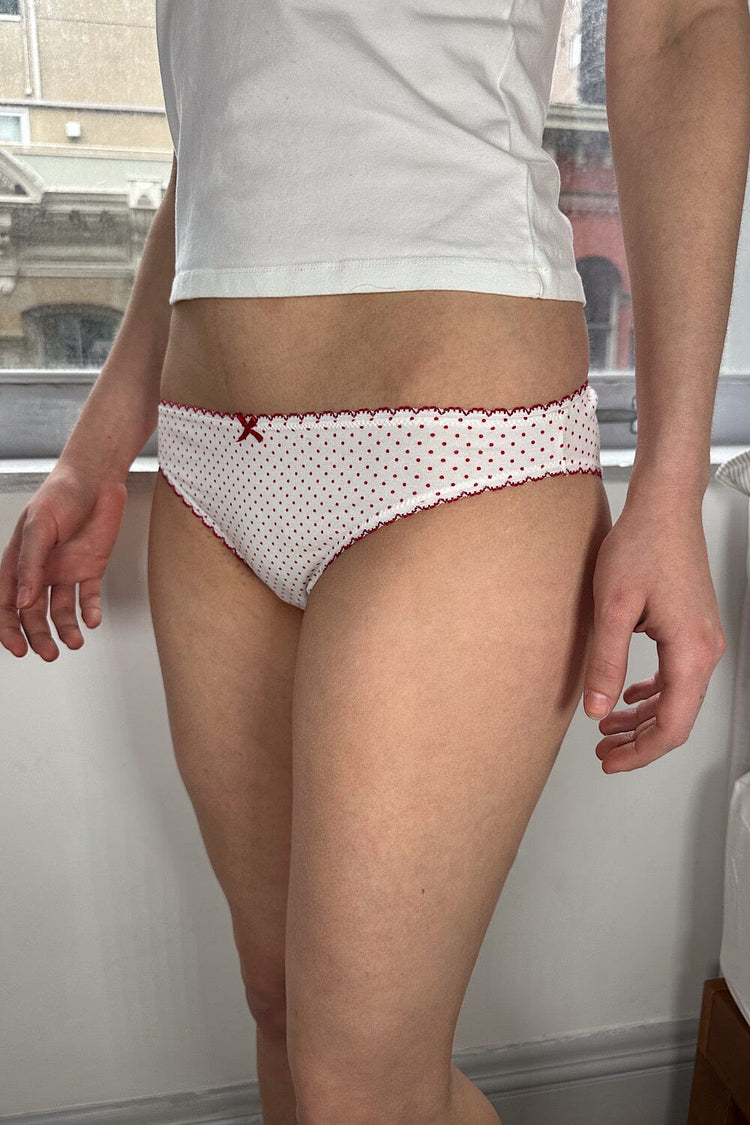 Polka Dot Bow Underwear | White and Red Polka Dots