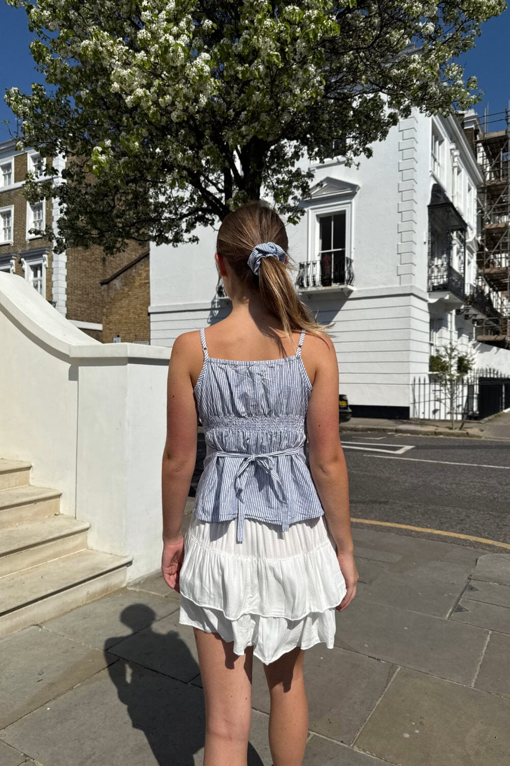 Vertical Blue White Stripes / XS/S