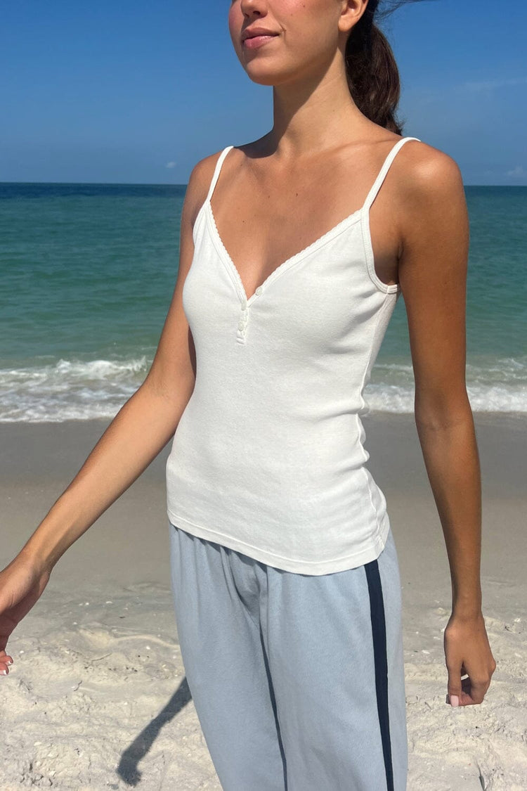 Lorene Button Top | White / XS/S